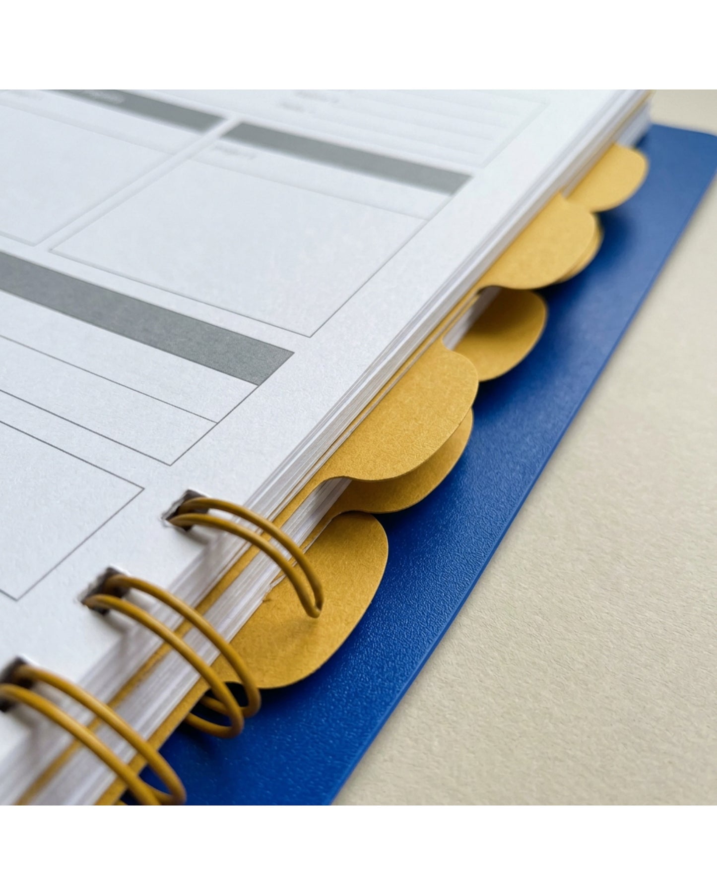 Pureboro A5 Undated Project Planner 180 Pages Cobalt and Mustard - Detail view