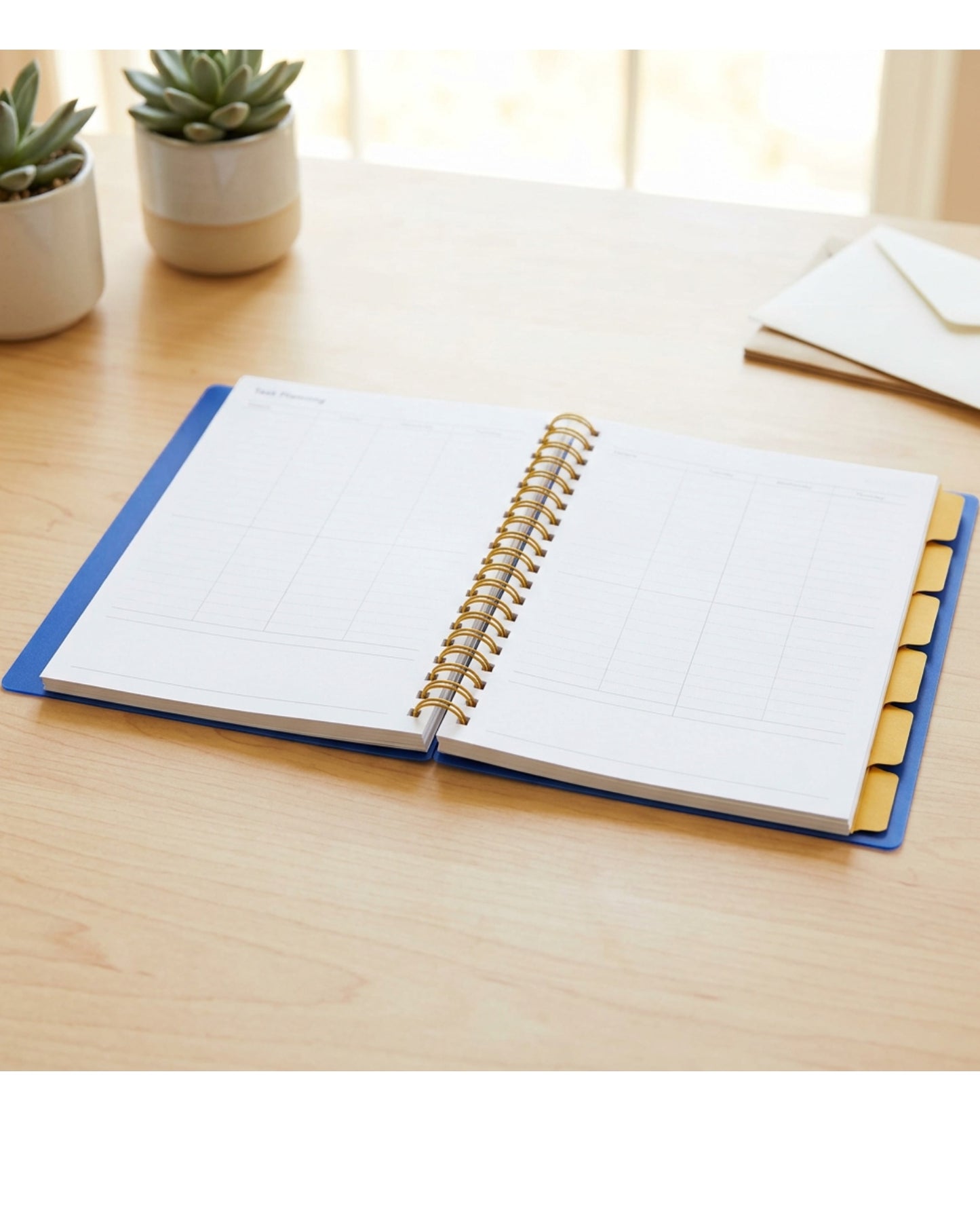 Pureboro A5 Undated Project Planner 180 Pages Cobalt and Mustard - Lifestyle view