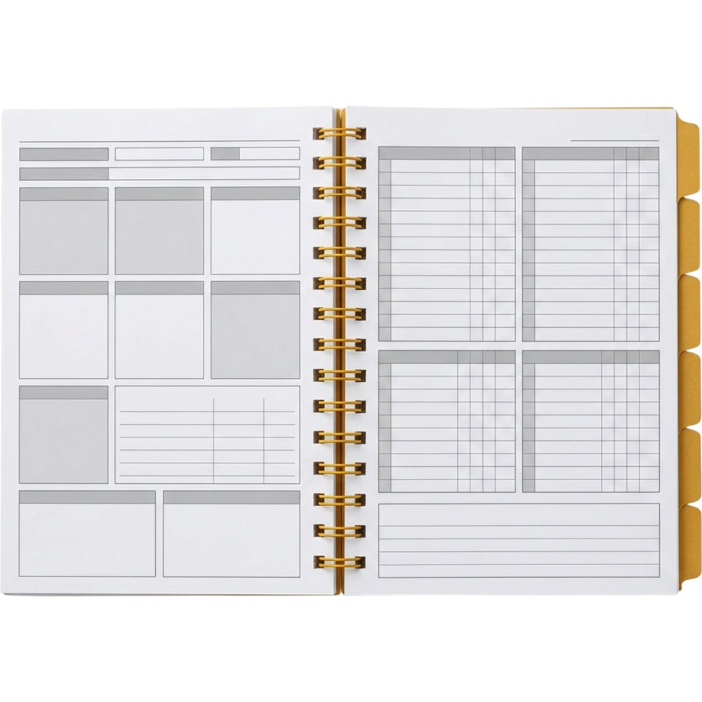 Pureboro A5 Undated Project Planner 180 Pages Cobalt and Mustard - Product view