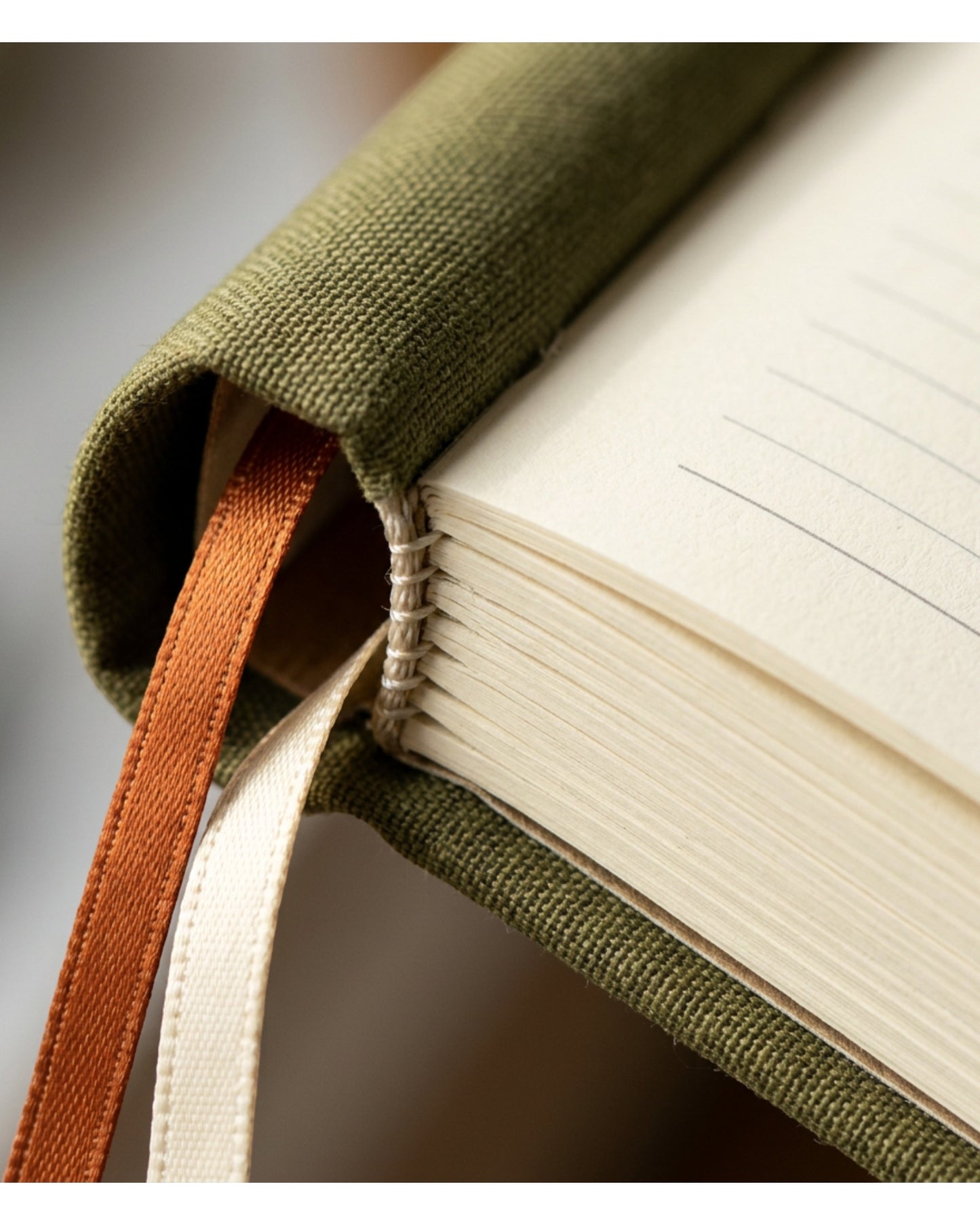 Pureboro A6 Undated Pocket Planner 144 Pages Olive and Cream - Detail view