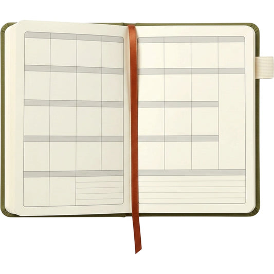 Pureboro A6 Undated Pocket Planner 144 Pages Olive and Cream - Product view