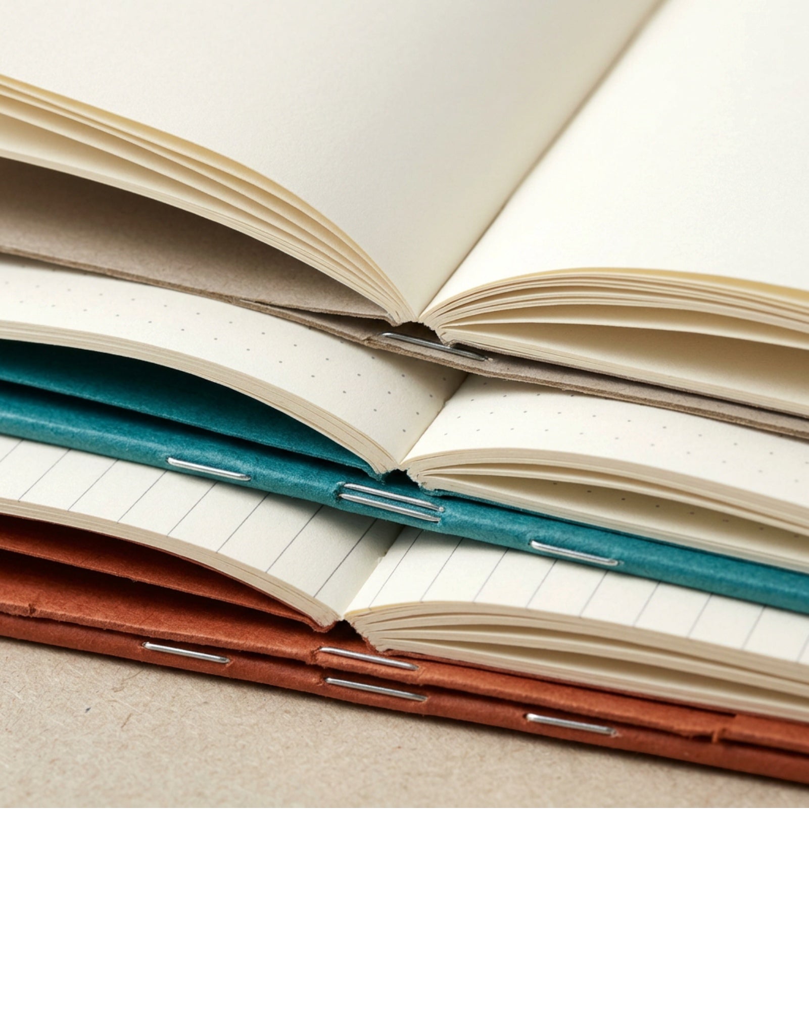 Pureboro A5 Slim Paper Journals Set of 3 64 Pages Each Mixed Layouts - Detail view
