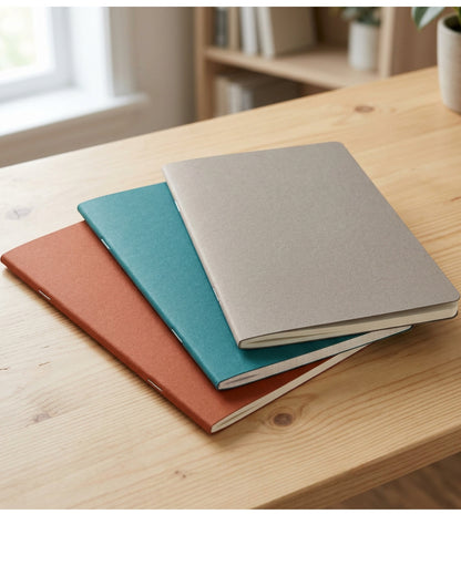 Pureboro A5 Slim Paper Journals Set of 3 64 Pages Each Mixed Layouts - Lifestyle view