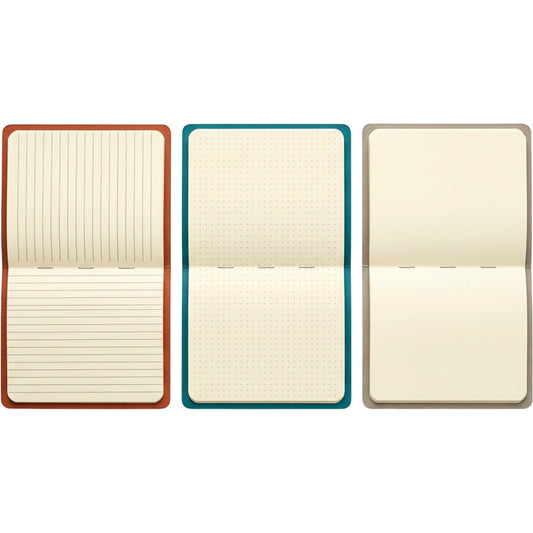 Pureboro A5 Slim Paper Journals Set of 3 64 Pages Each Mixed Layouts - Product view