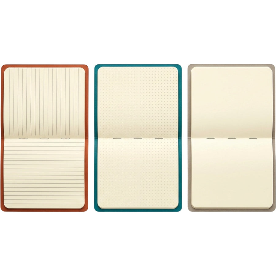 Pureboro A5 Slim Paper Journals Set of 3 64 Pages Each Mixed Layouts
